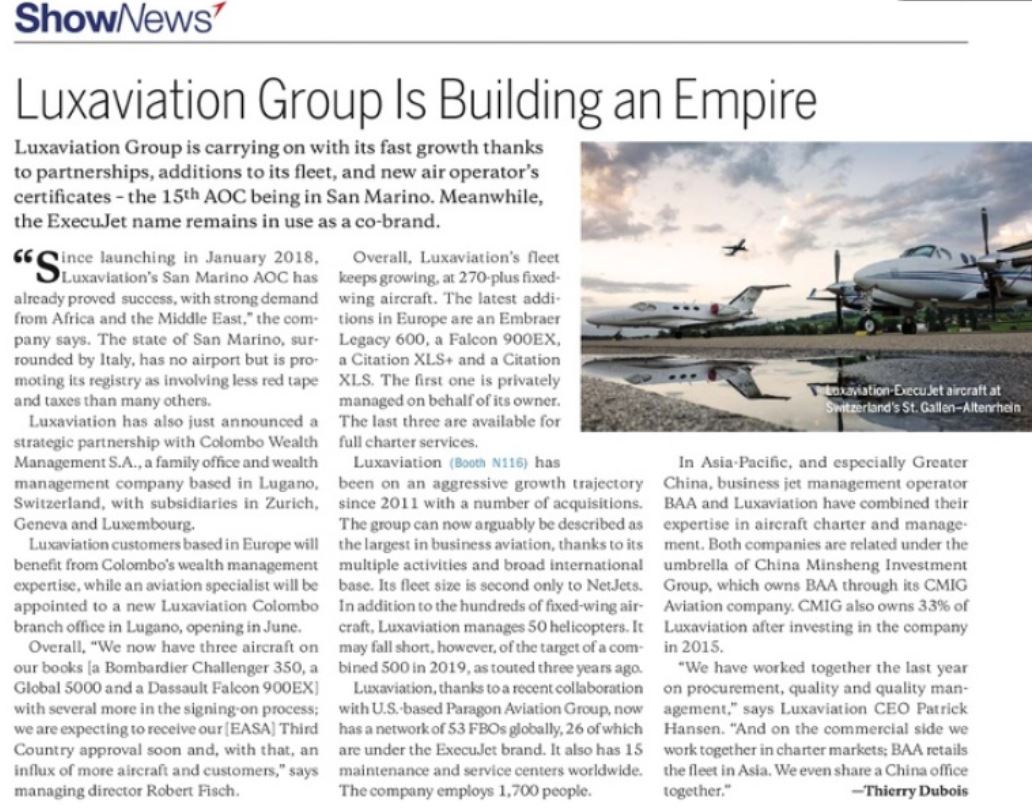 Aviation Week - Luxaviaton Group is building an Empire