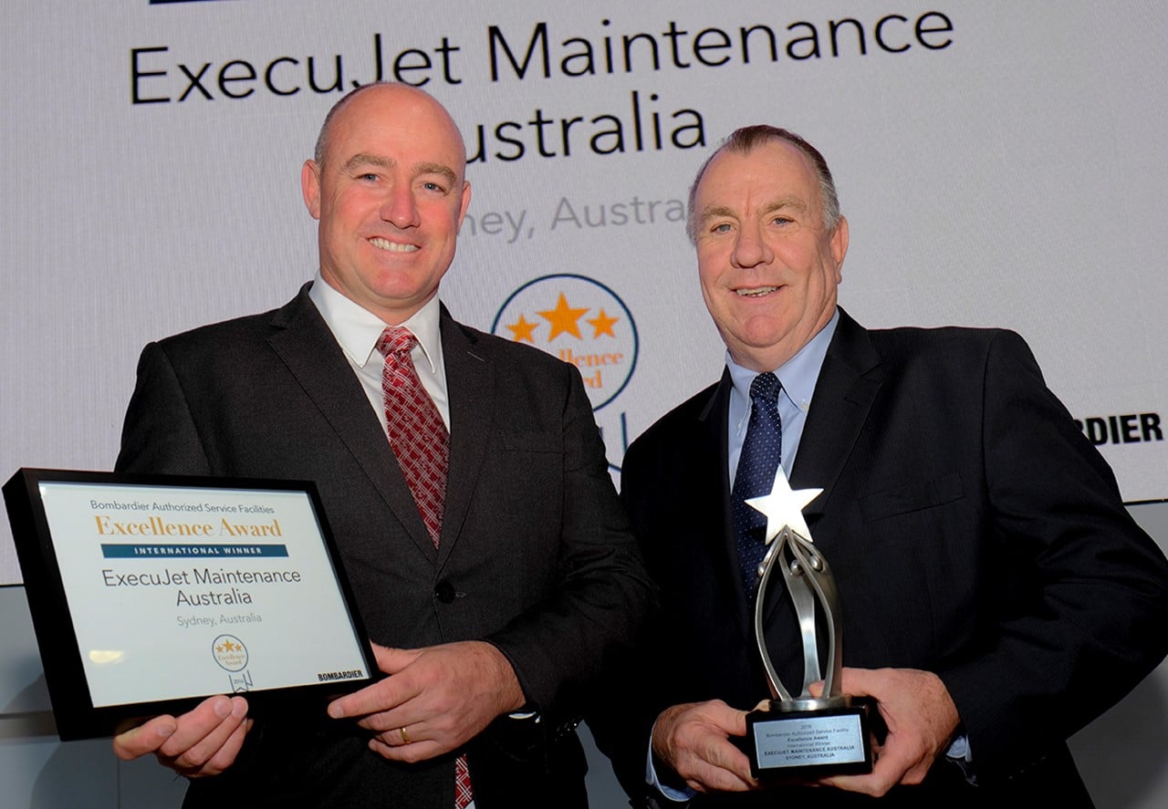 ExecuJet Sydney is winner of Bombardier’s ‘International’ ASF Excellence Awards 2016