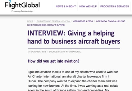 Flight Global - INTERVIEW: Giving a helping hand to business aircraft buyers