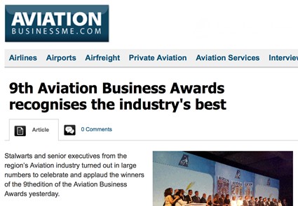 October 2015 - Aviation Business ME - 9th Aviation Business Awards recognises the industry's best