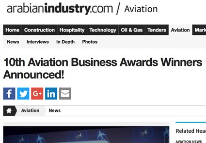 October 2016 - ArabianIndustry.com - 10th Aviation Business Awards Winners Announced!