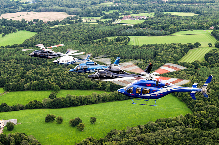 Heli fleet flying formation