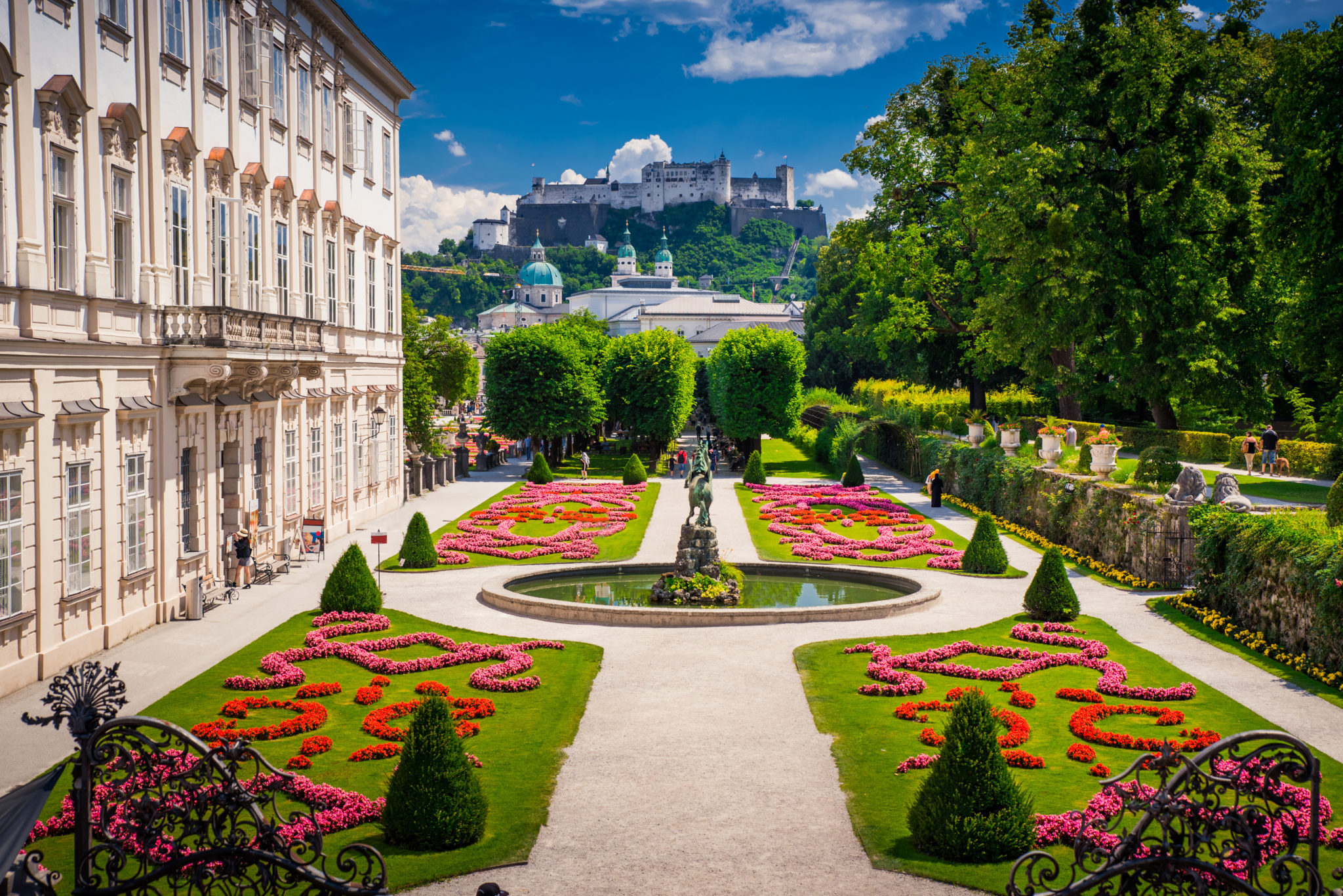 Summer Salzburg castle in background