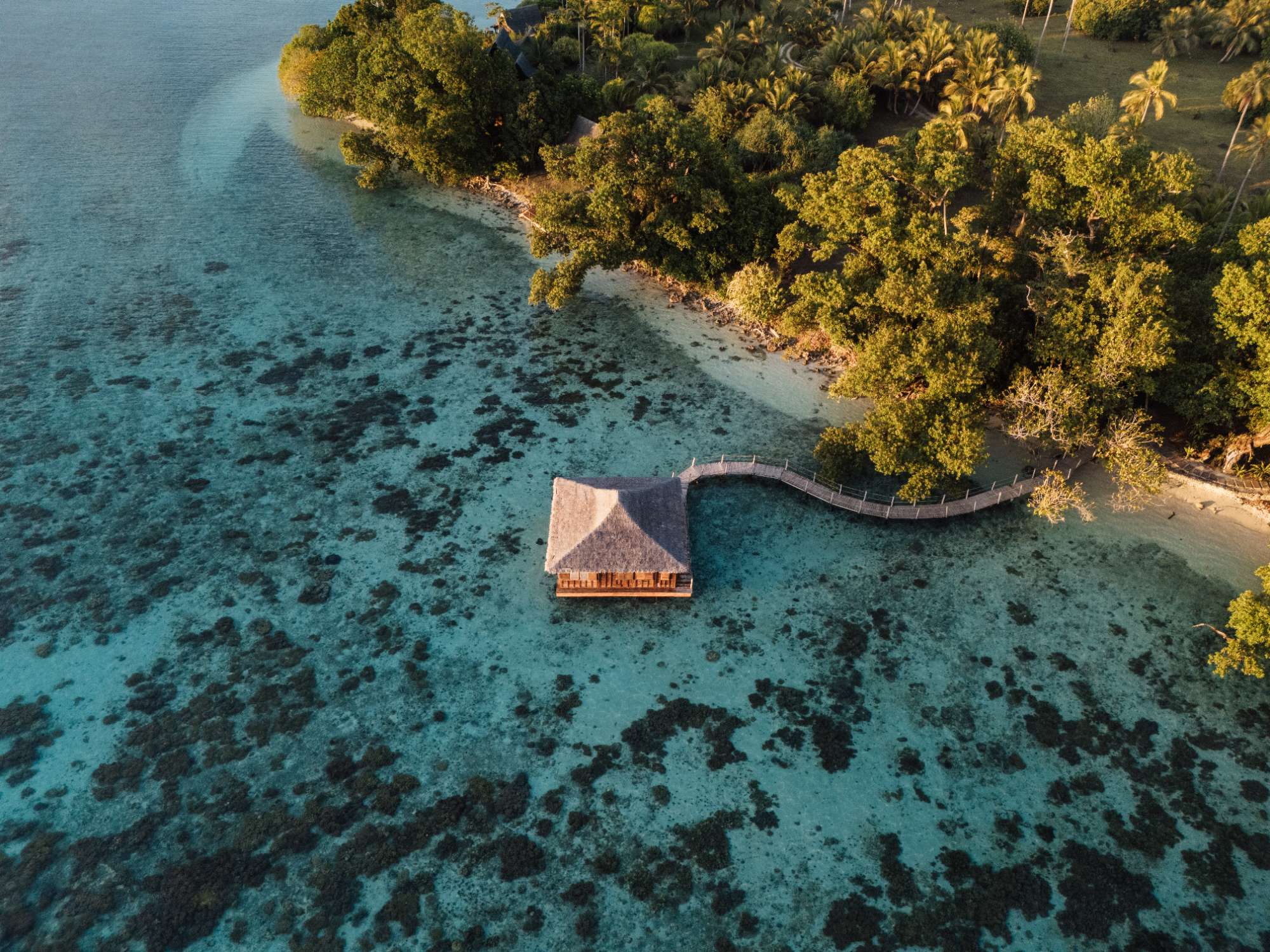 Floating island house at Ratua Private Island